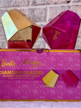 NEW Barbie Diamond Glasses Set - Gold & Hot Pink